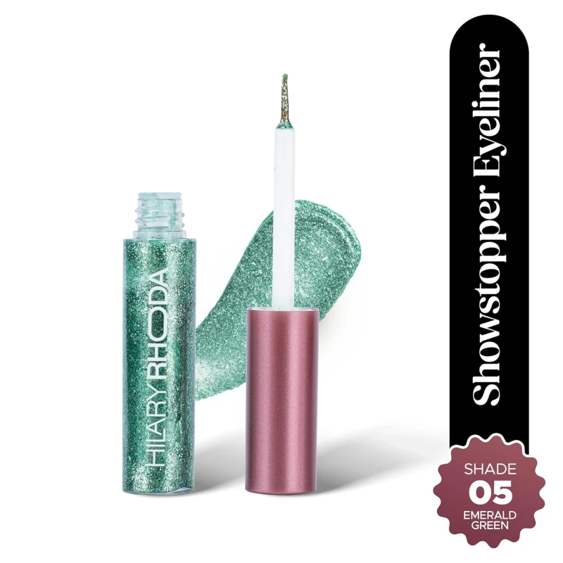 Hilary Rhoda Showstopper Eyeliner | Smudge-proof & Metallic Glitter Eyeliner | Water-Resistant | 5ml (Emerald Green - Shade 05) thumbnail 2